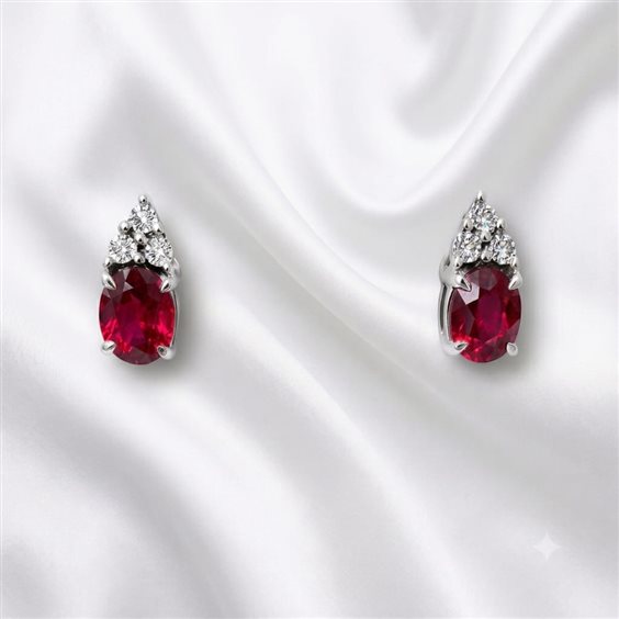 Pendientes Donna Oro Mujer in Oro blanco Rubini+Diamanti LOR12699.002 - LOR12699.002